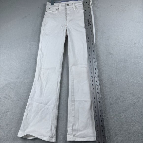 AYR All Year Round Vintage Flare Leg Jeans Mid Rise Womens Size 26 White - Picture 13 of 14